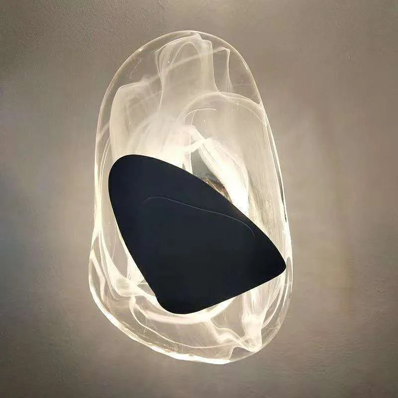 Crystal wall lamp with copper finish and warm light for bedroom study