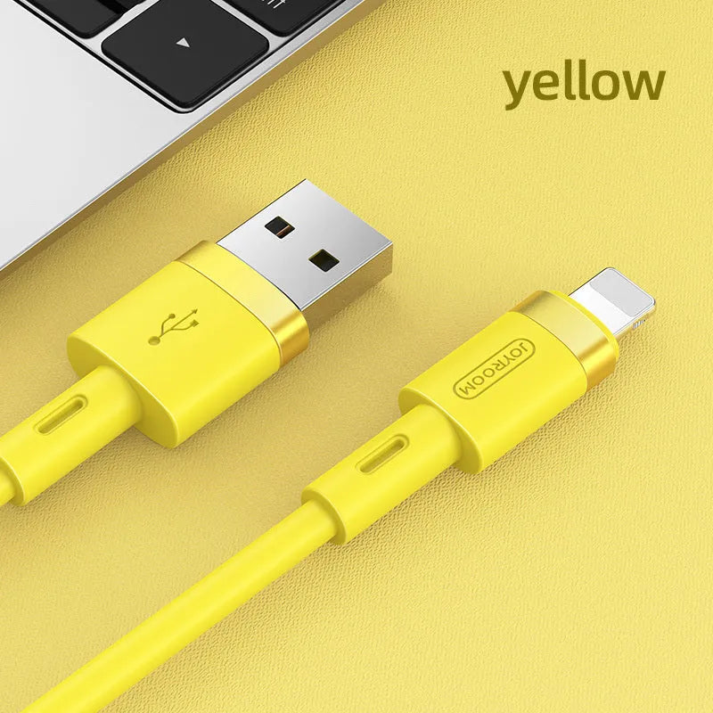Type-C charging cable with straight connectors in five colour options