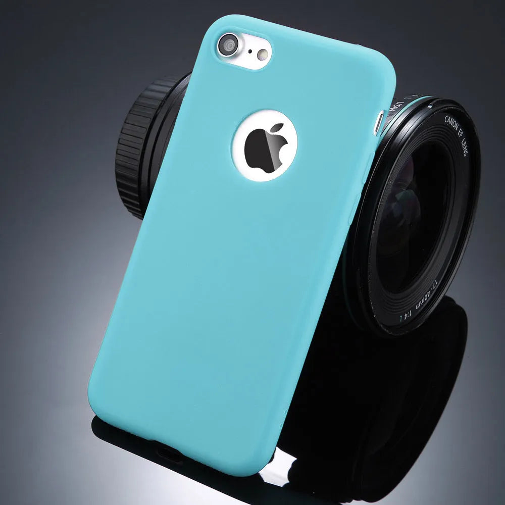 Soft silicone TPU iPhone case in candy colours for multiple iPhone models