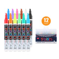 Electronic fluorescent plate highlighter pen with 6mm oblique tip shown in 8-colour set for writing on presentation boards