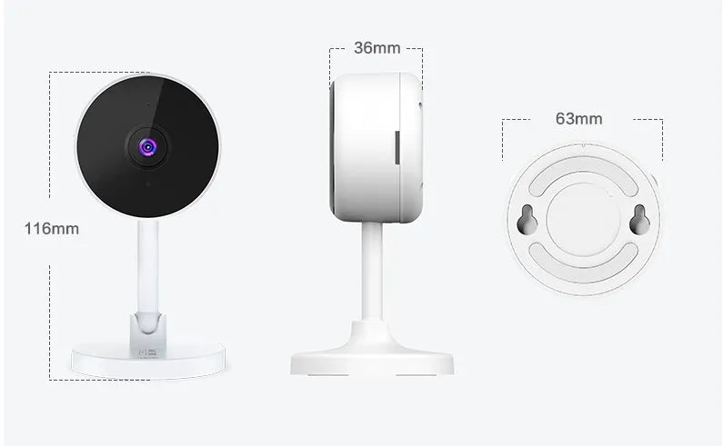 White gun-style WiFi security camera with 1080p recording and motion detection