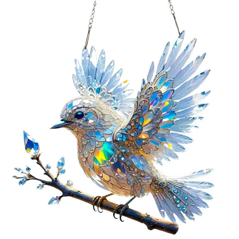 Cartoon bird pendant decoration made from acrylic with UV printing in 15cm or 20cm sizes