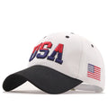 Cotton baseball cap with USA embroidery, adjustable fit, available in navy blue