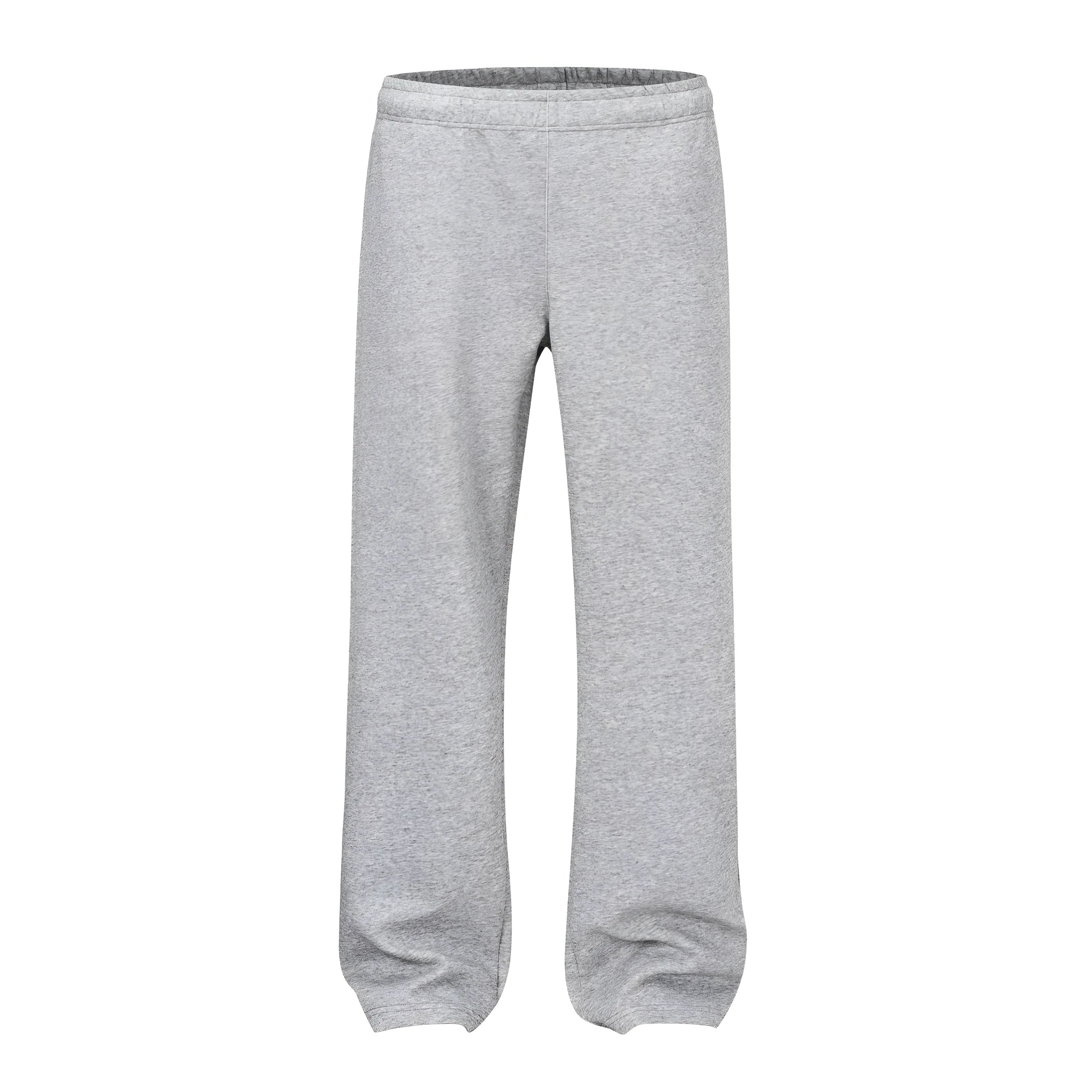 Men's straight-leg cotton casual trousers in black or grey with mid waist and loose fit