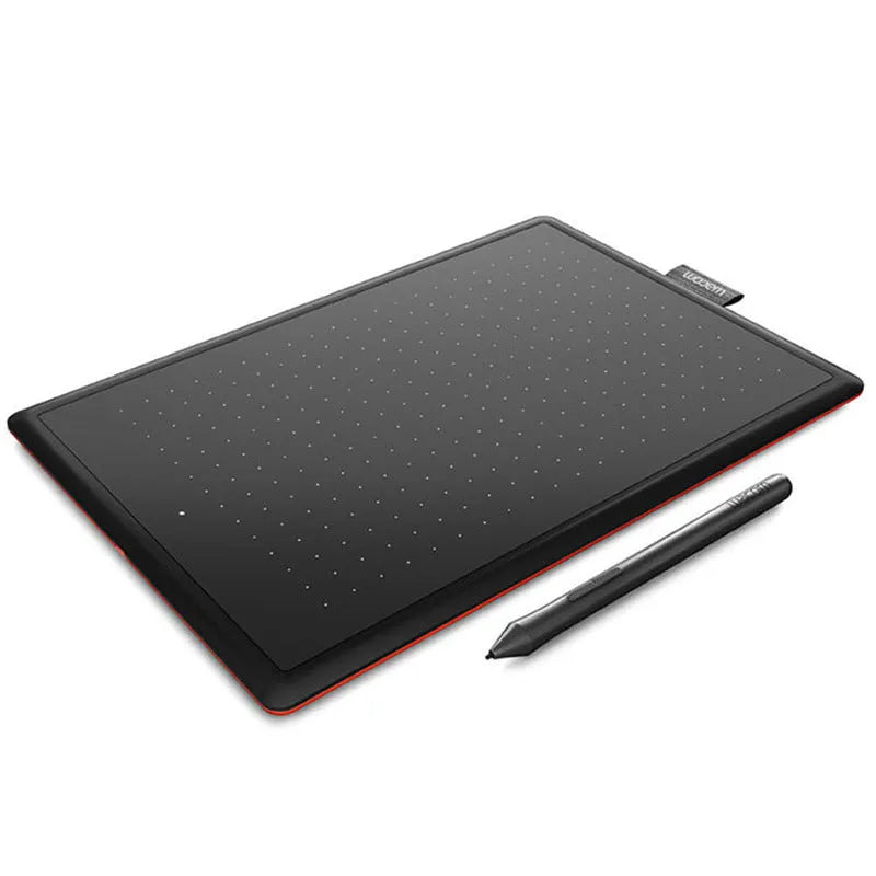 Wacom CTL-472 One by Wacom small drawing tablet with pressure pen and USB cable on desk