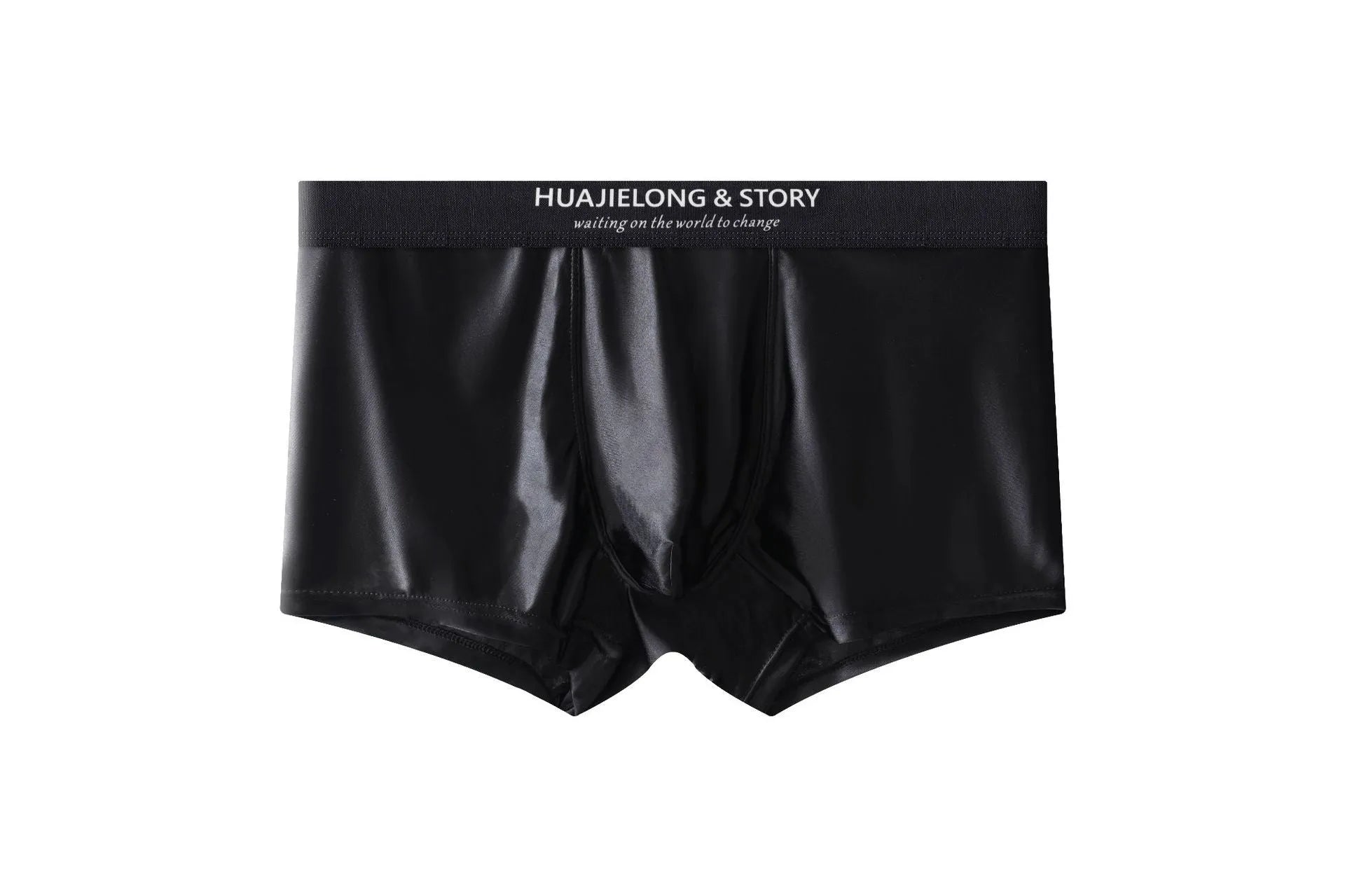 Men's light gray Ice Silk mid-waist underwear briefs laid flat.