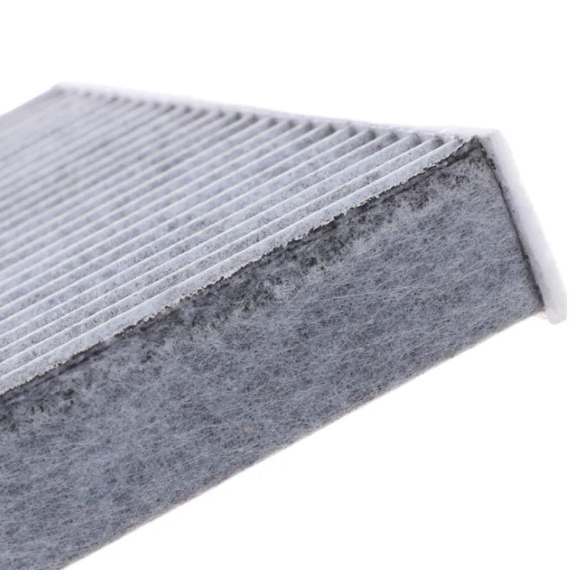 Grey Geely cabin air filter element measuring 215mm by 210mm by 30mm