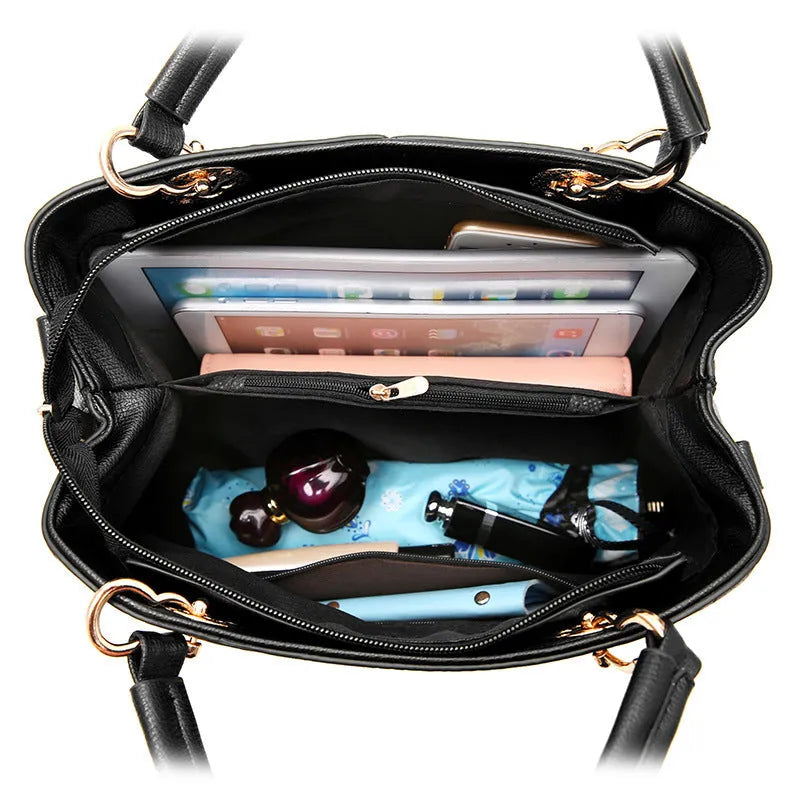 Retro-style PU leather handbag with zipper and one-shoulder strap in multiple colours.