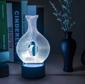 3D acrylic LED night light with colour changing modes on ABS base