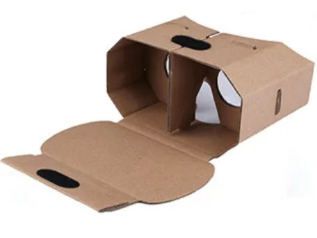 Carton virtual reality 3D glasses for mobile phones with photo colour design.