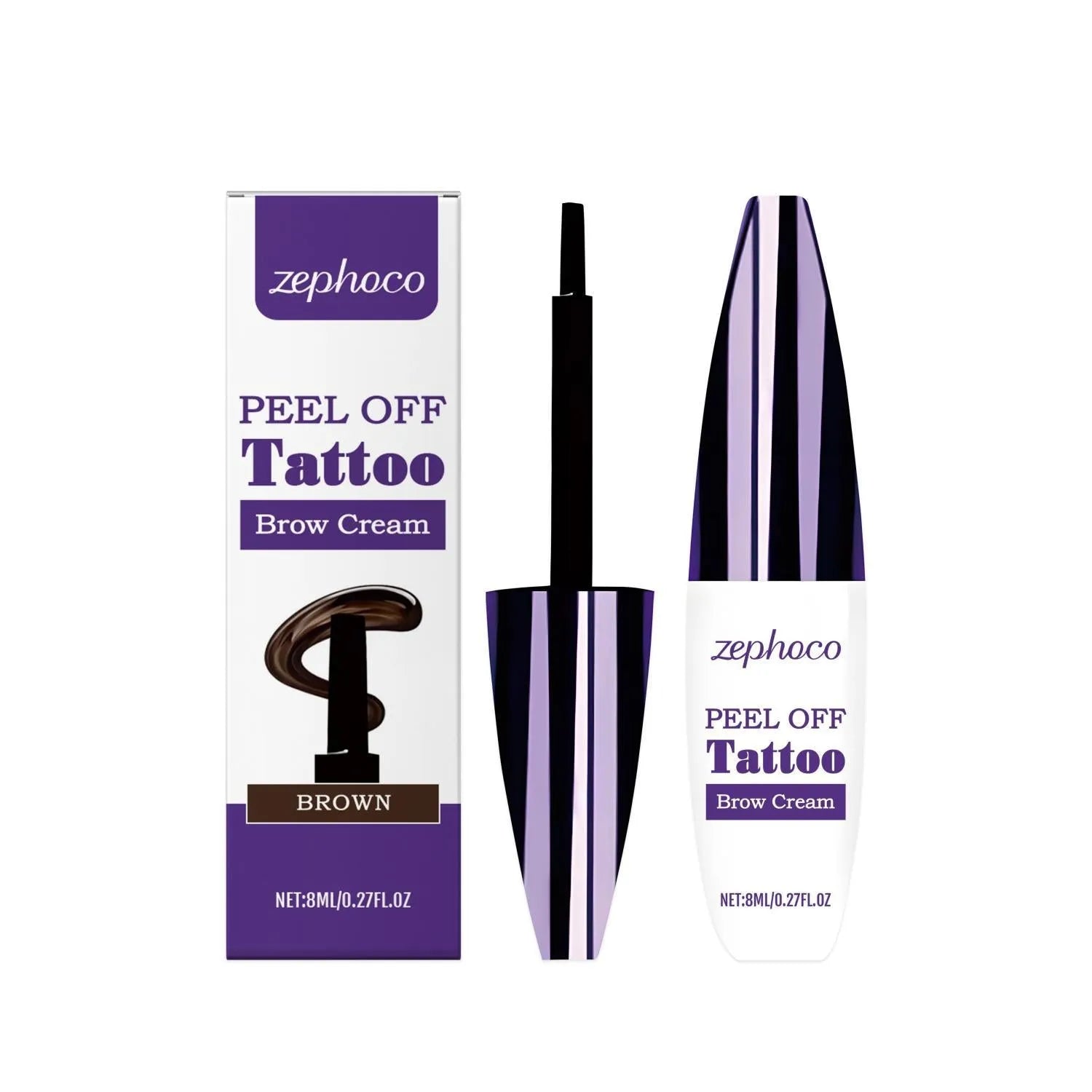 Tearable liquid eyebrow pencil in black, brown, and light brown colour options