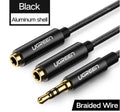 20cm long 3.5mm earphone replacement cable with gold-plated plugs and TPE outer jacket