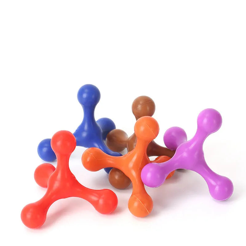 9.5cm beef-flavoured silicone chew toy for small dogs in blue, green, purple, red colours