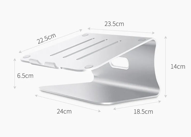 Aluminium alloy rotary notebook cooling bracket with stripe-pattern 4.07mm thick plate in silver colour