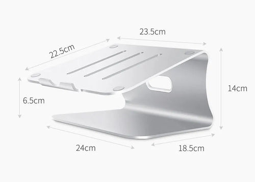 Aluminium alloy rotary notebook cooling bracket with stripe-pattern 4.07mm thick plate in silver colour