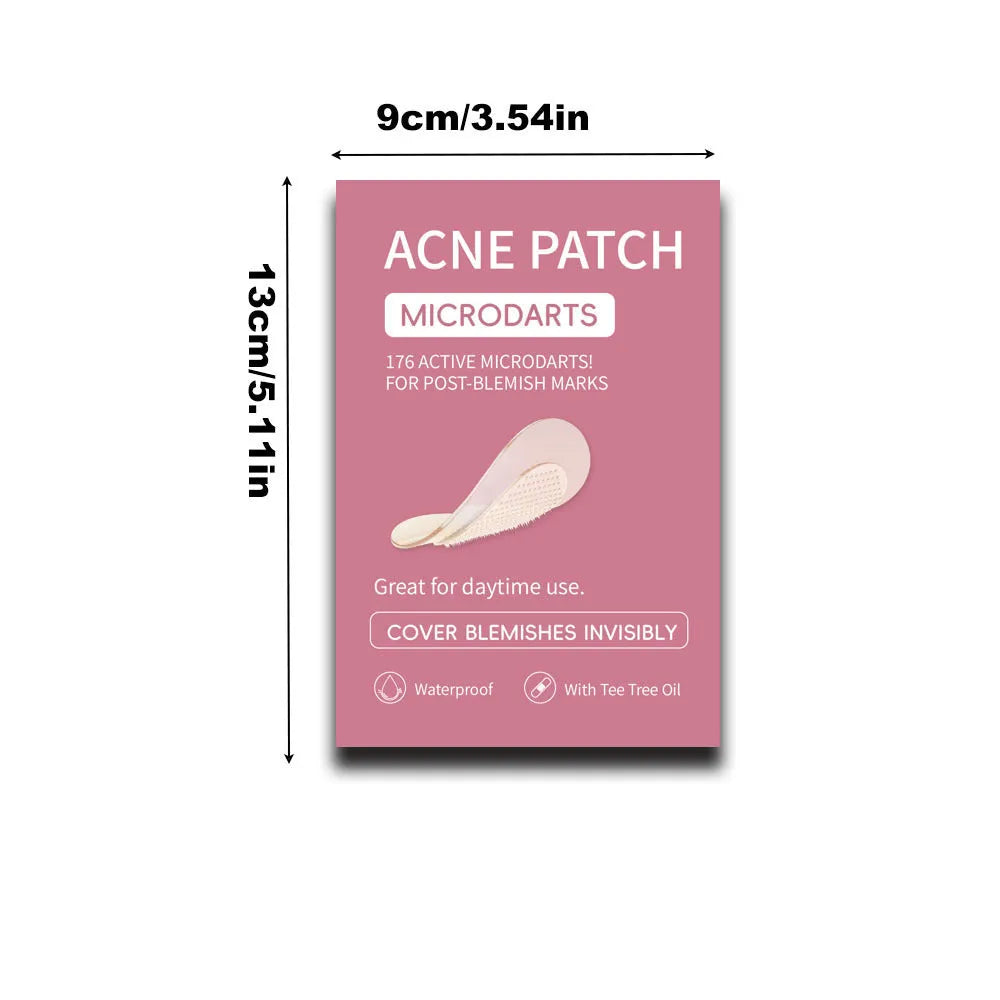 Box containing 9 mild formula acne patches for pimple and closed acne spot treatment.