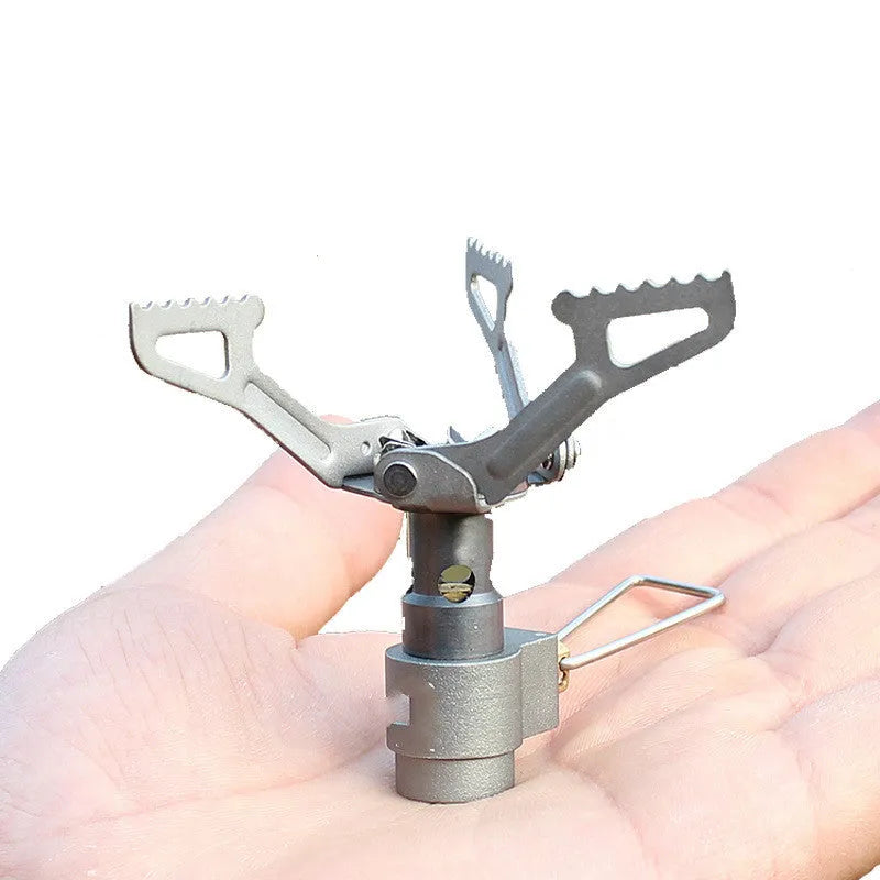 Portable one-piece propane camping stove for outdoor use