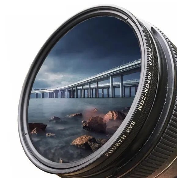 Set of four camera neutral density filters with multi-diameter threads for lenses from 37mm to 95mm
