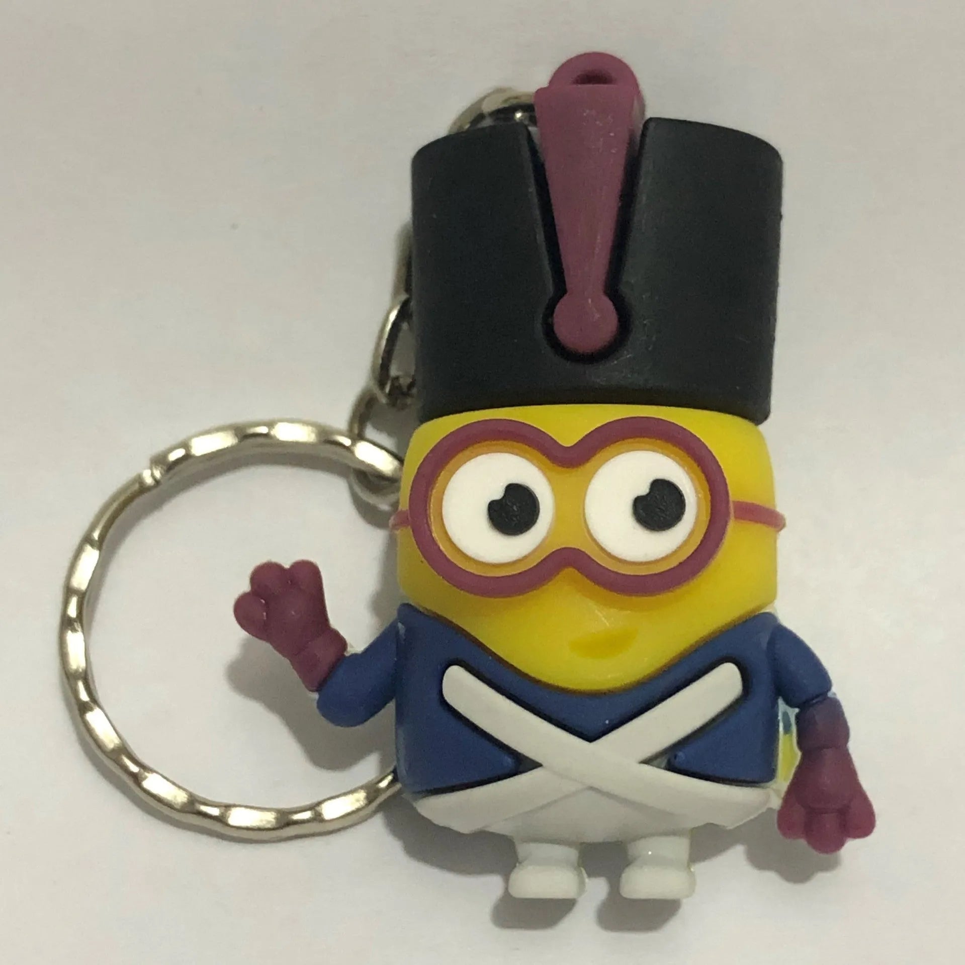 Skeleton skull shaped USB flash drive on a small metal chain with PVC shell.