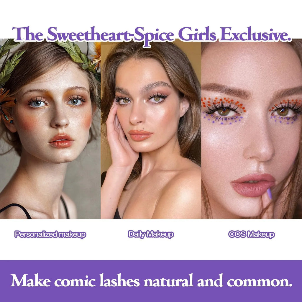 Manga false eyelashes set with three natural wispy styles for anime cosplay and Korean makeup