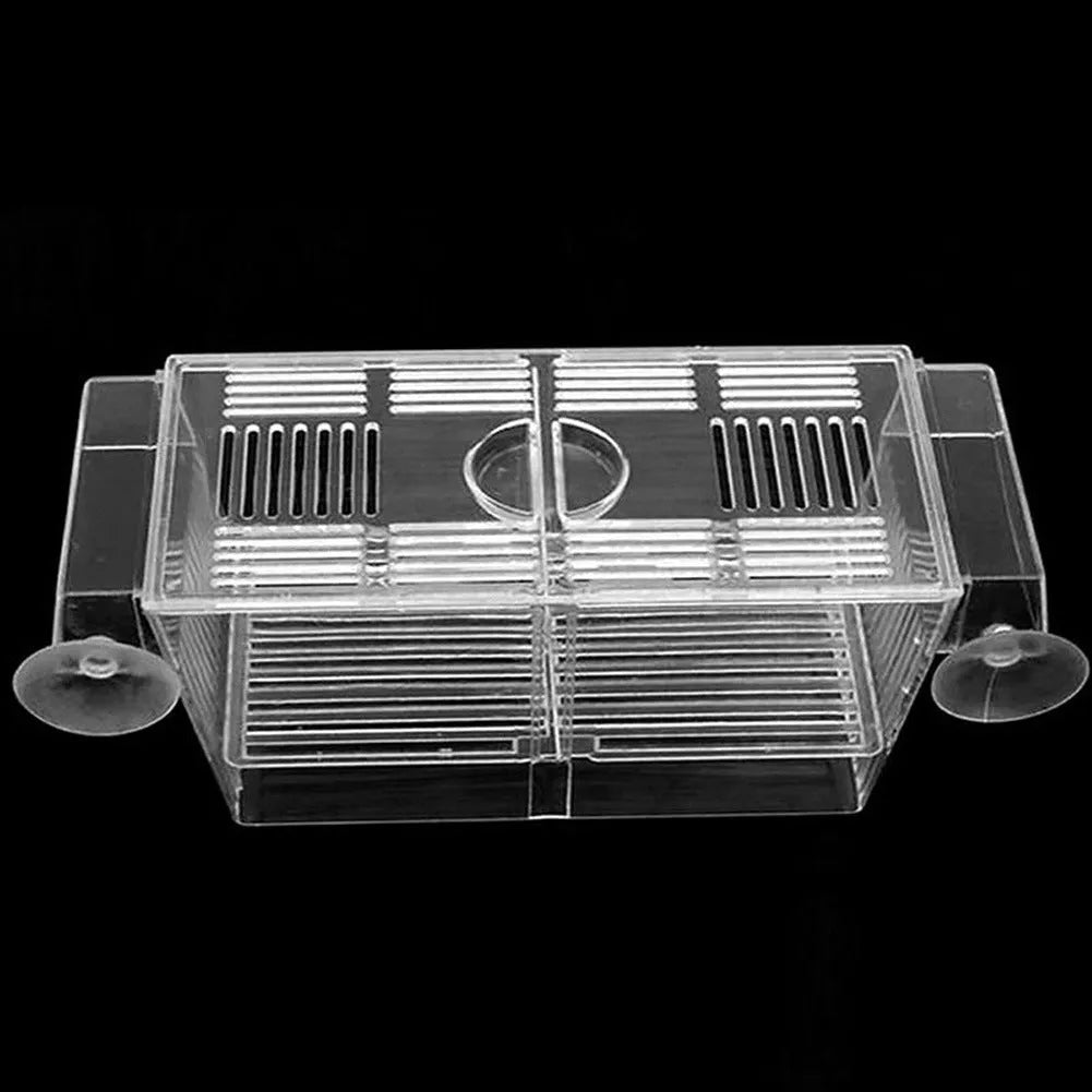Transparent PS plastic aquarium incubation box 12.5x7x7cm for fish breeding isolation horizontal hatchery