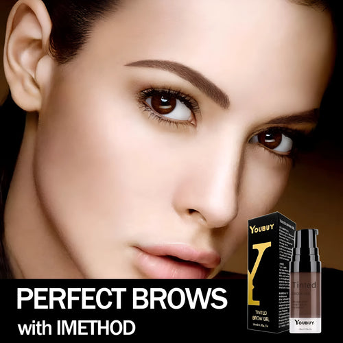Waterproof brow cream tube in brown and black shades for natural eyebrow definition
