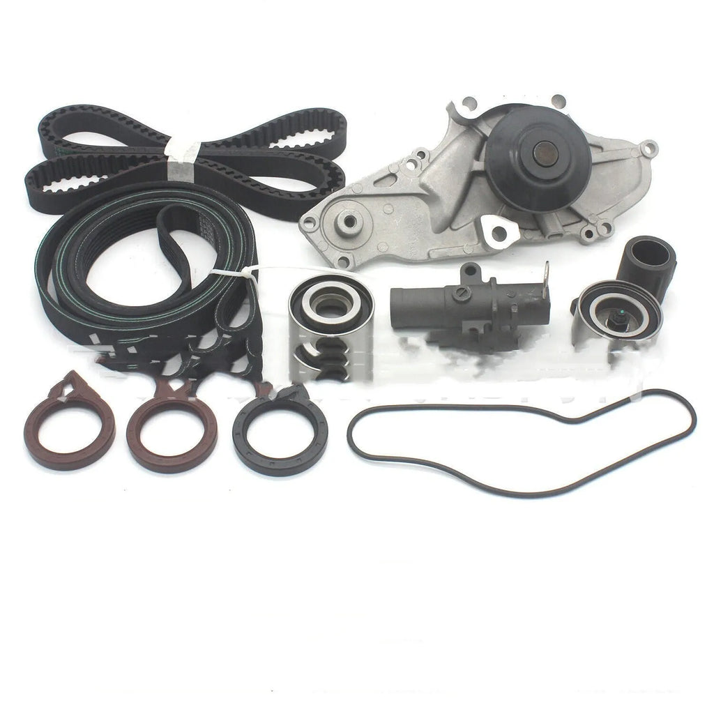 Metal belt and water pump assembly for automotive engines measuring 28mm by 18mm by 16mm