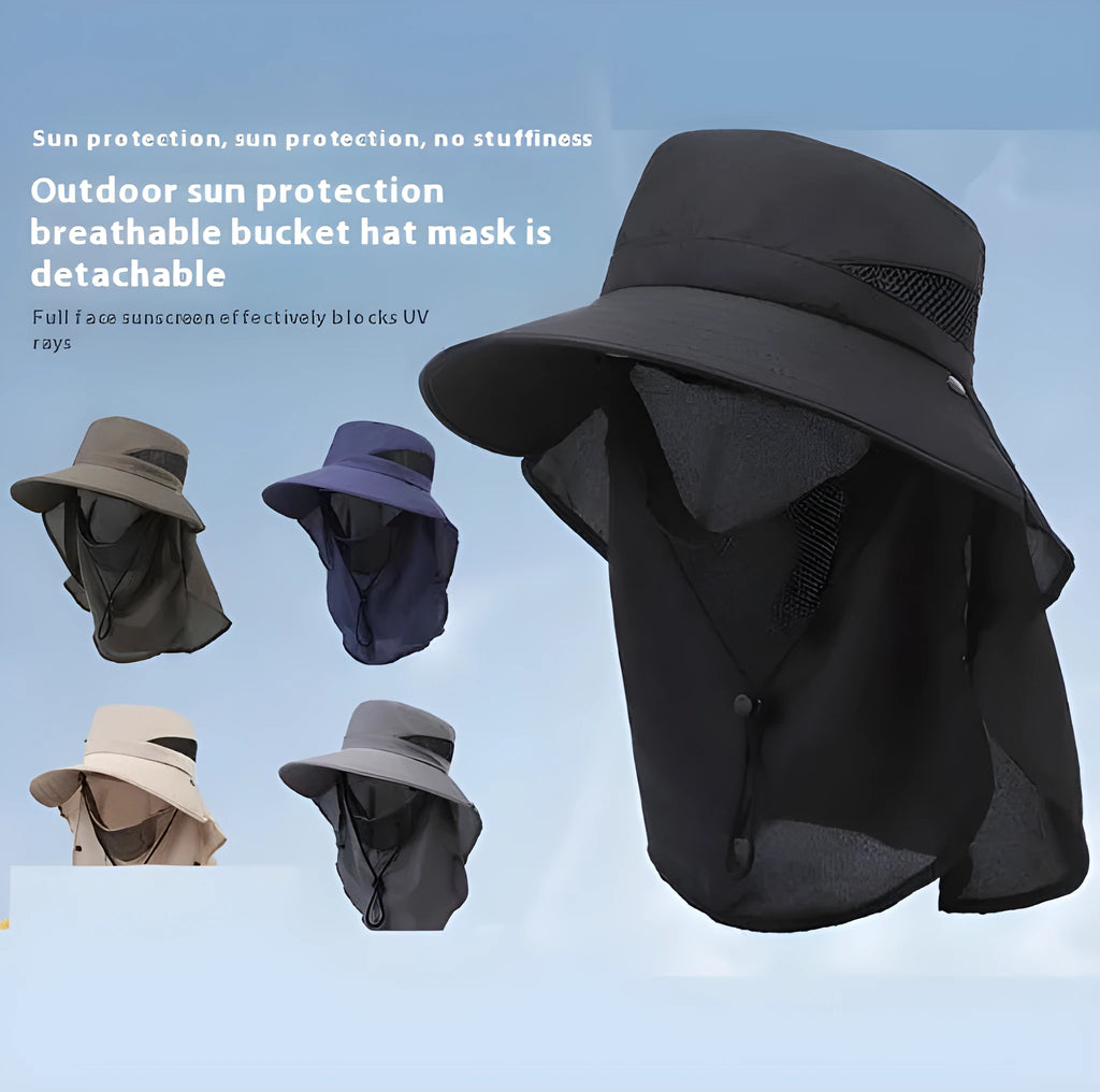 Men's adjustable fisherman bucket hat with wide brim for sun protection