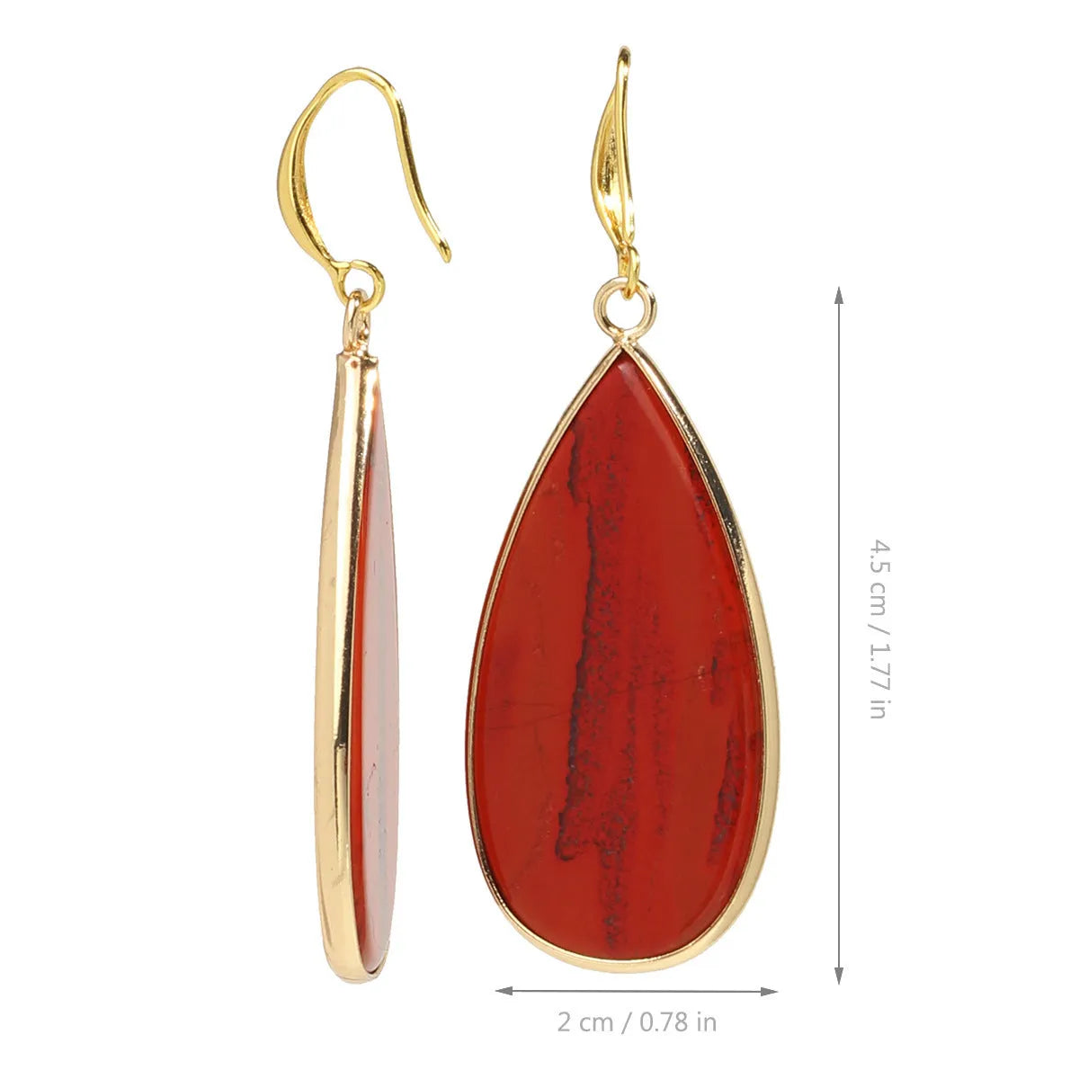 Vintage stone drop earrings with water droplet texture in Tigereye, amethyst, pink crystal, Redstone or turquoise