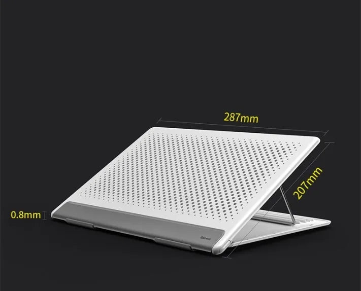 Portable alloy notebook stand 287x207x0.8 mm for laptops under 16 inches black or white