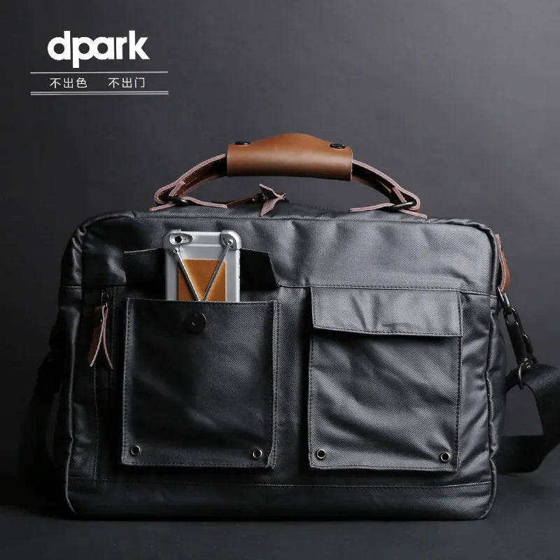 Dpark black single shoulder sling laptop bag for 14-15 inch Apple and Lenovo business computers