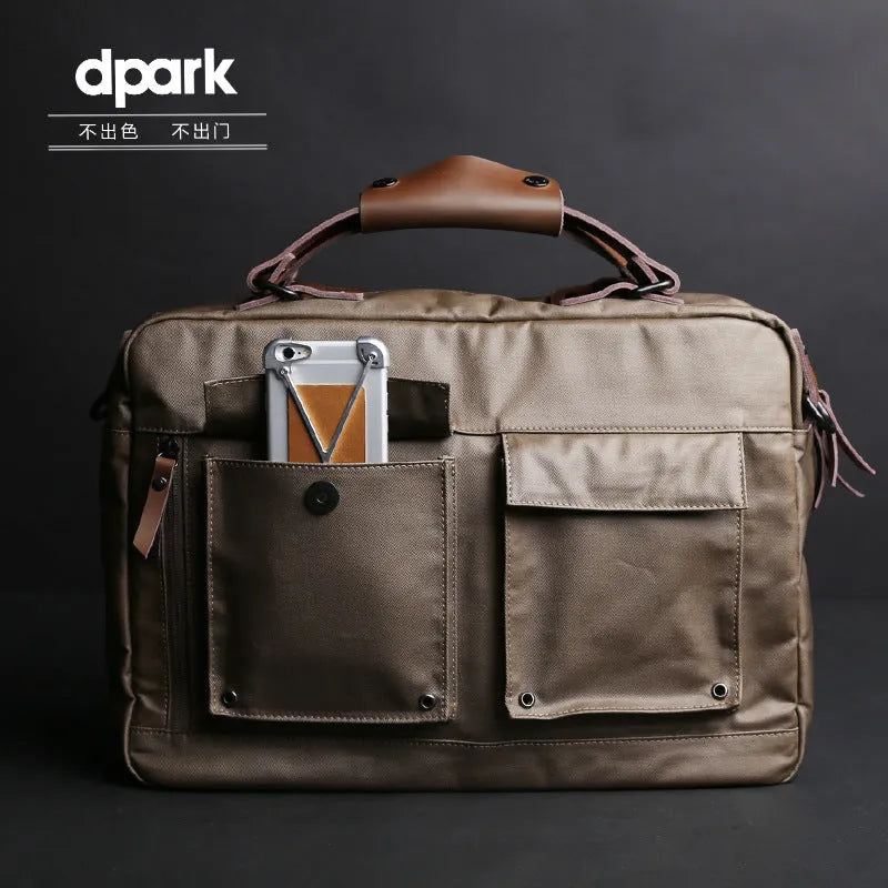 Dpark black single shoulder sling laptop bag for 14-15 inch Apple and Lenovo business computers