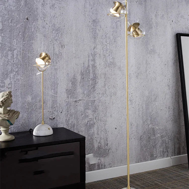 Glass lampshade dimmable desk lamp with touch switch and integrated LED light source