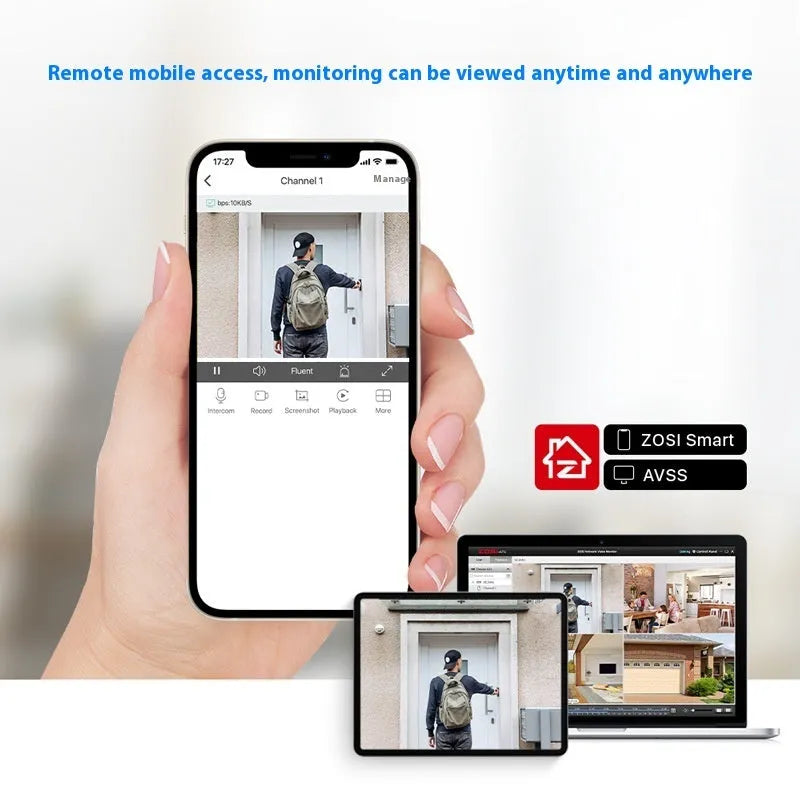 ZOSI Zhou Shi 5MP POE network video recorder security system with outdoor cameras
