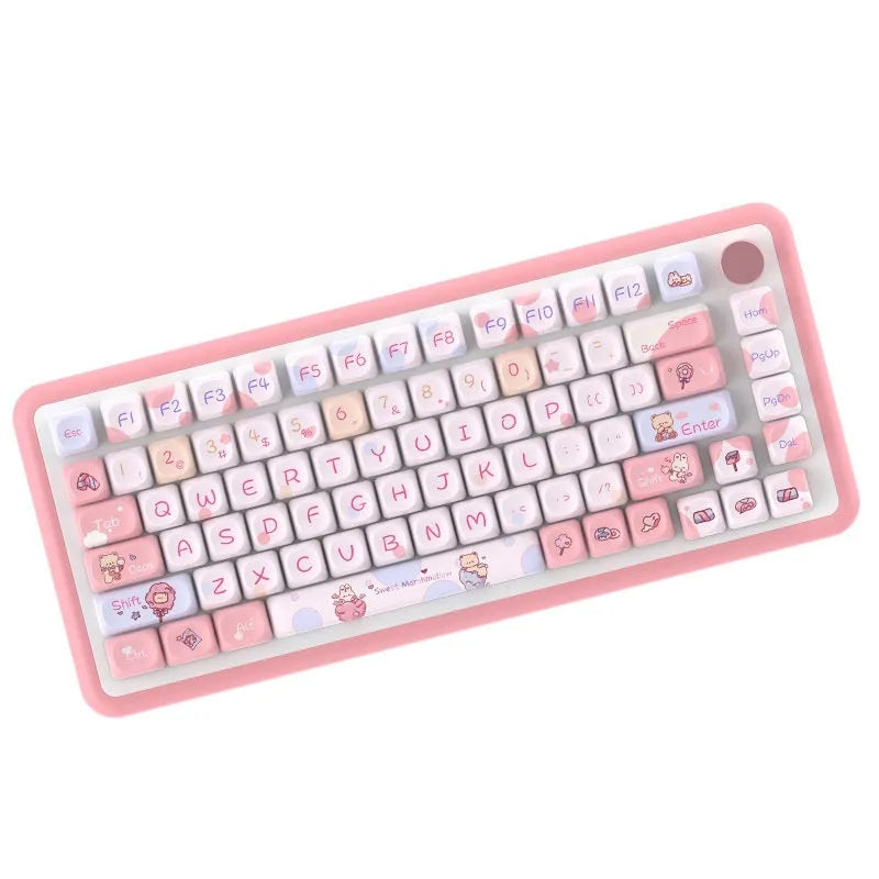 Sweet Cotton Candy coloured mechanical keyboard keycap set showing pastel pink and blue keys