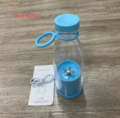 350ml white USB rechargeable portable blender with stainless steel blades and charging stand