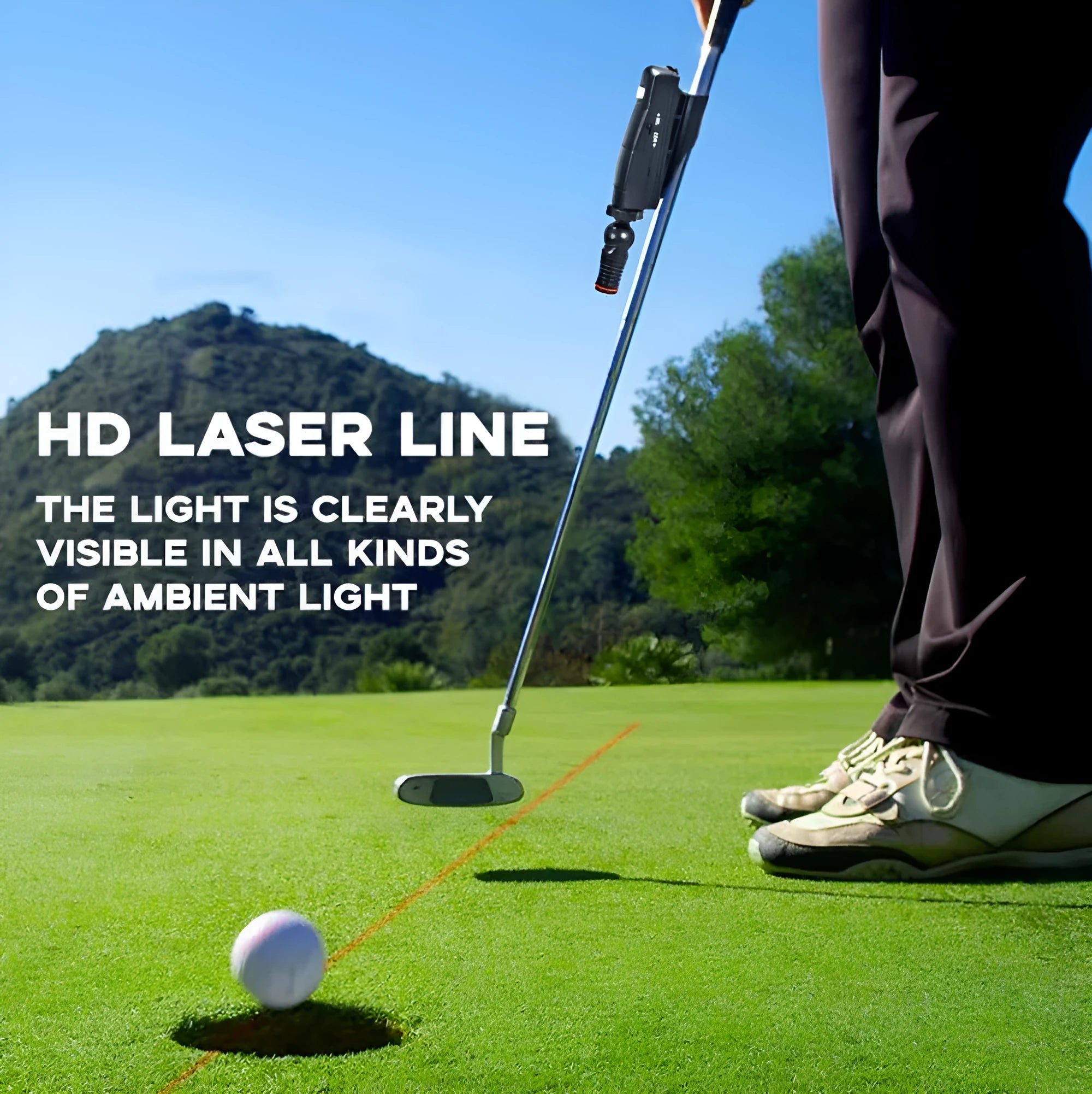 Black golf push rod laser aiming sight accessory for putting practice