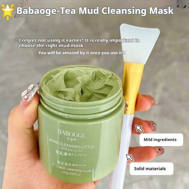 120g clay facial mask jar with daub applicator for non-pulling deep cleansing