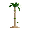 Vertical cat scratching post with hemp rope wound around a canna-coloured column on a solid base.