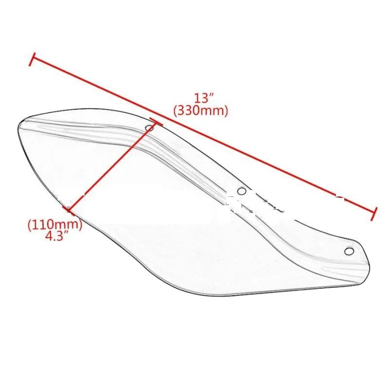 Harley Davidson motorcycle side wing head covers in black and transparent ABS plastic