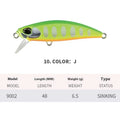 Japanese submerged mino fishing lure for mandarin fish and snakehead, 48mm length