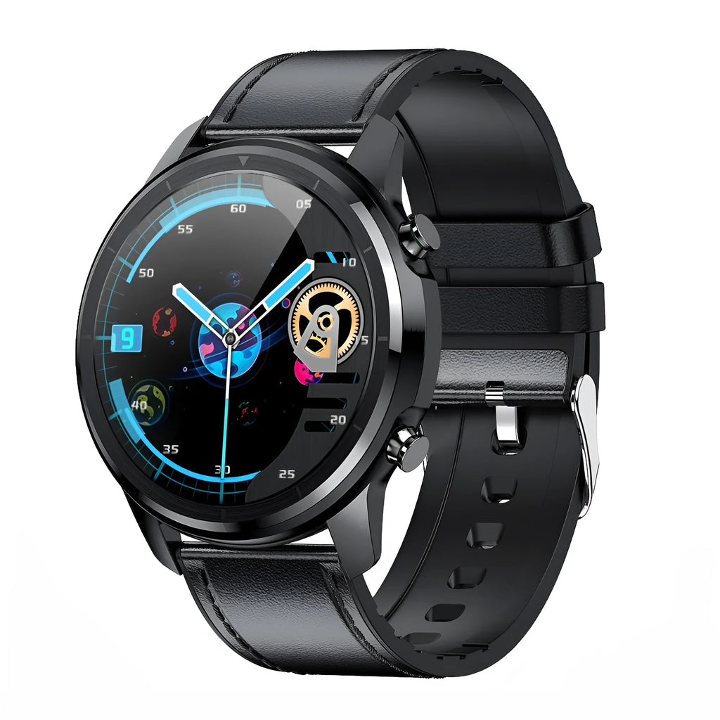 LEMFO LF26 smart bracelet on a wrist, showing its 1.3-inch screen and side button.