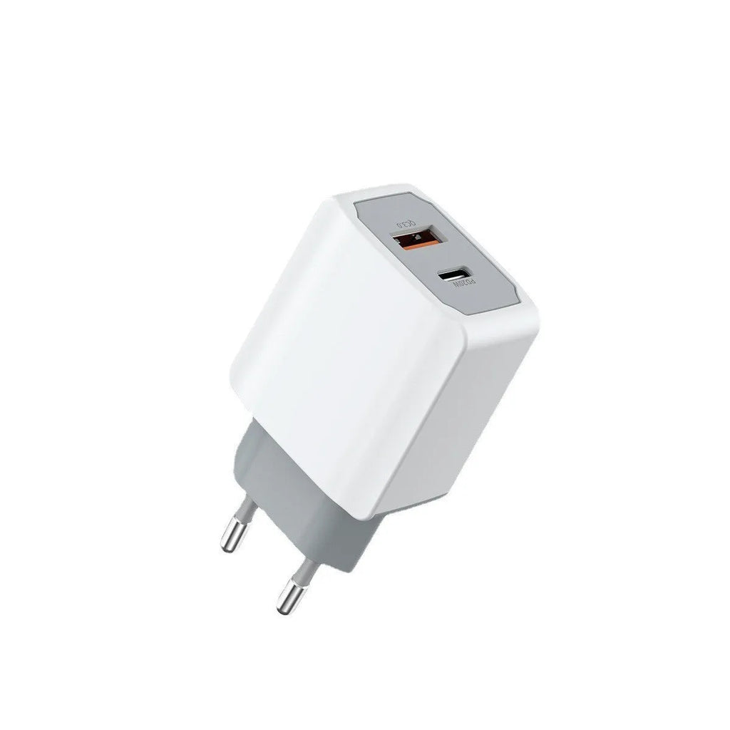 White phone fast charge charger set with UK plug and USB cable
