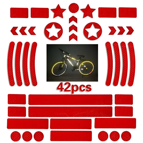 Bicycle reflective safety tape with grid pattern in four colour options measuring 11.5 by 21 centimetres