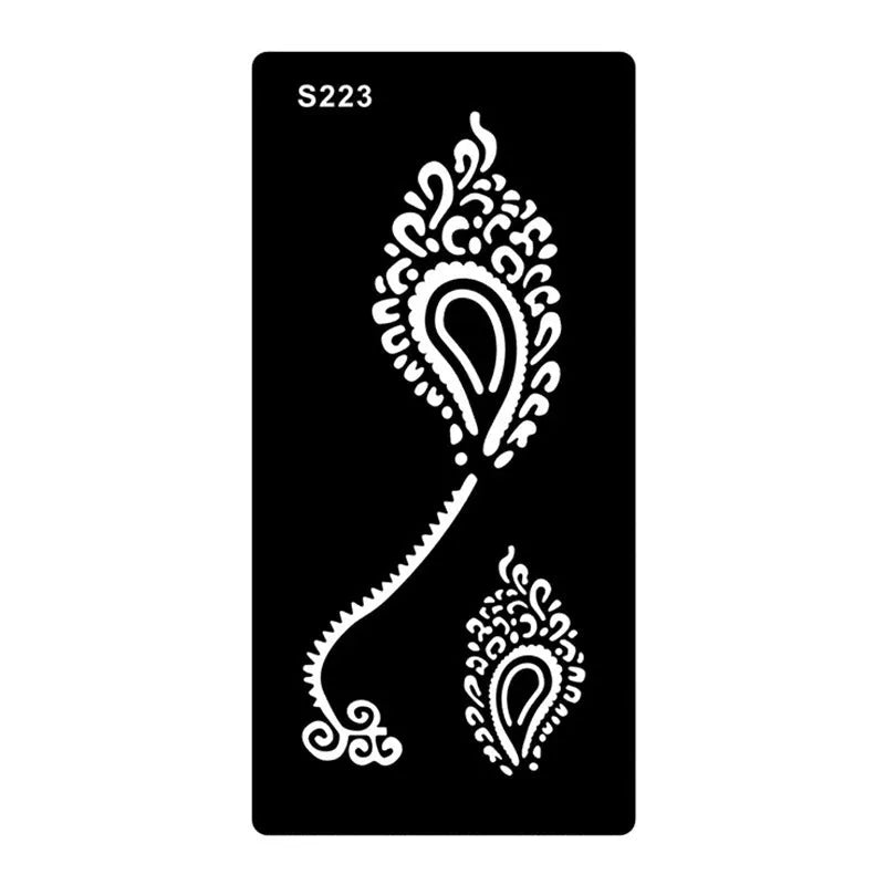 Hollow tattoo template sticker with geometric Southeast Asia style design on water transfer paper
