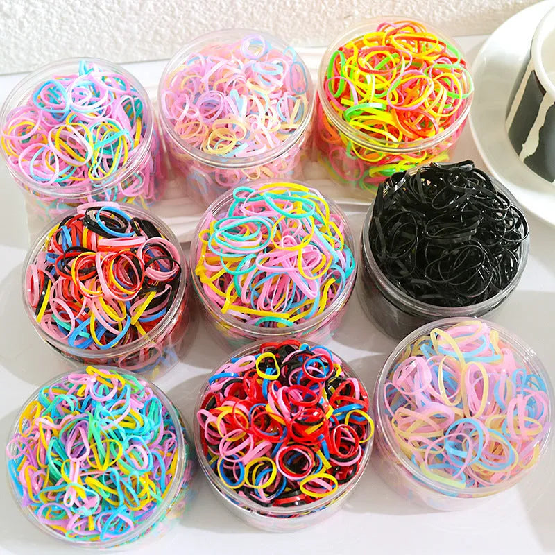 TPU baby hair ties elastic bands in multiple colours with reusable storage container for toddlers kids girls