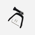 White 3D-printed FPV drone top mounting bracket for GoPro action cameras
