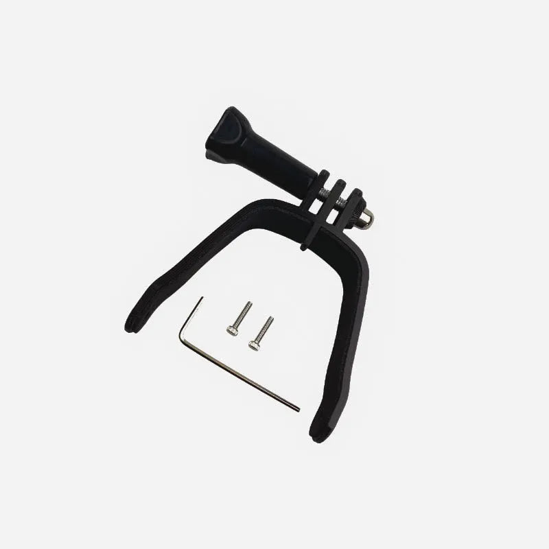 White 3D-printed FPV drone top mounting bracket for GoPro action cameras