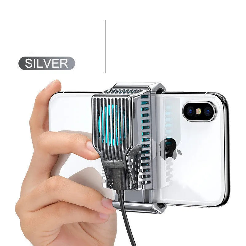 Black clip-on mobile phone radiator with aluminium alloy and ceramic cooling components