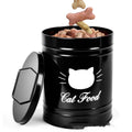 Round black iron sheet kitchen storage canister for dry goods like coffee or sugar, 301-500ml capacity.